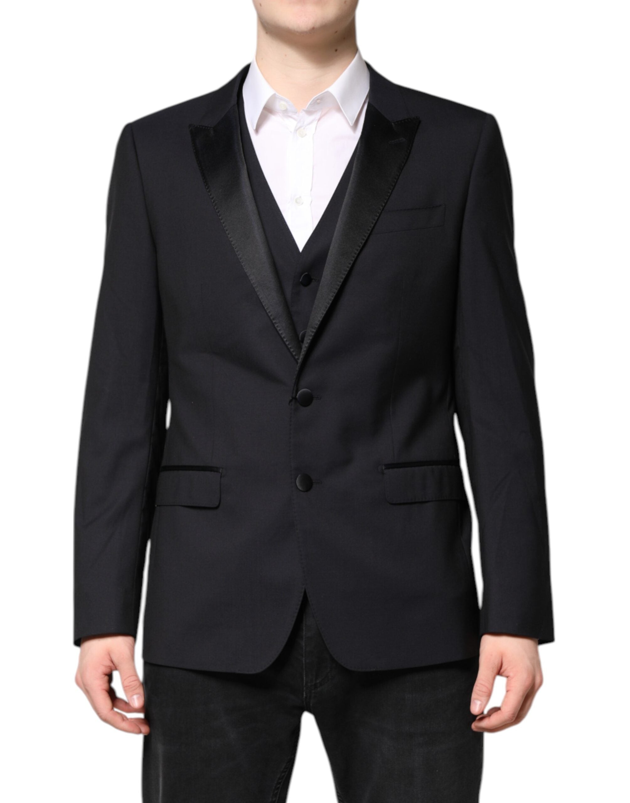 Dolce &amp; Gabbana – Dunkelblauer MARTINI-Wollanzug, 2-teilige Jacke