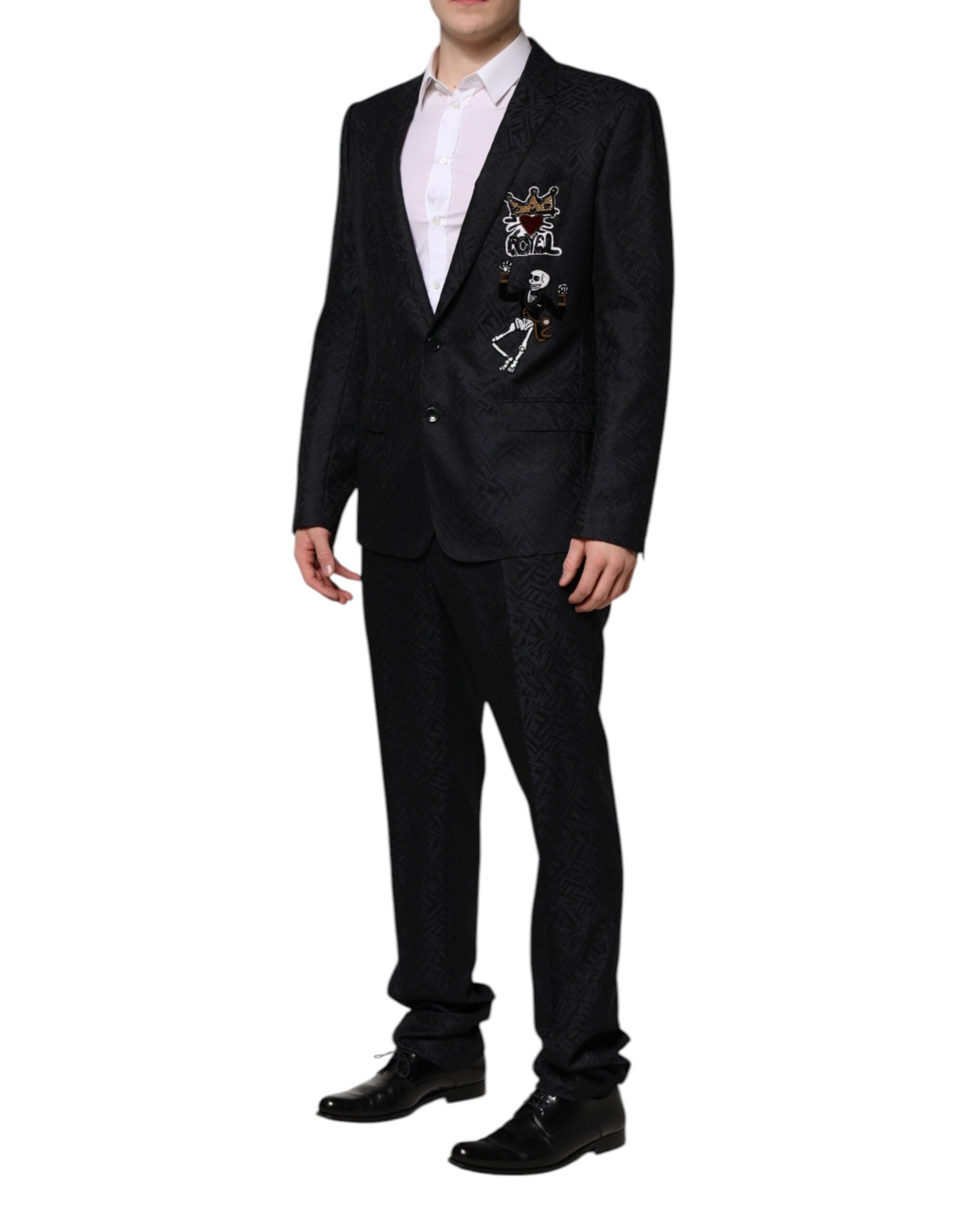 Dolce &amp; Gabbana – Schwarzer MARTINI King Skeleton 2-teiliger Anzug