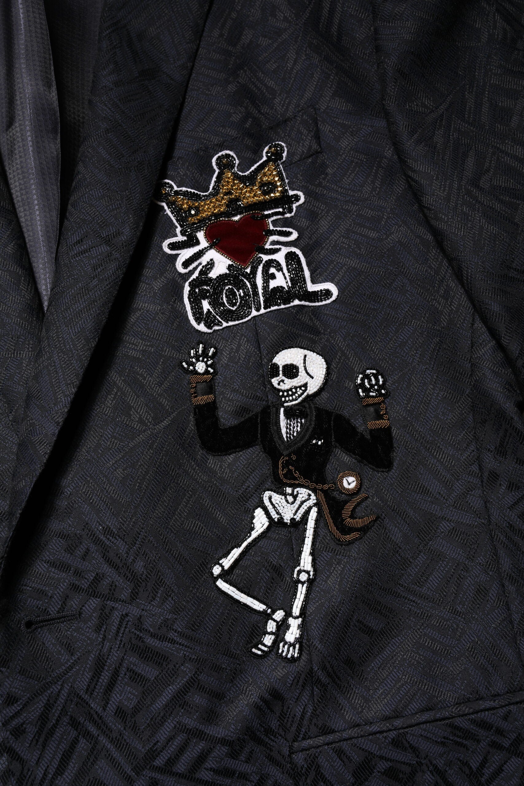 Dolce &amp; Gabbana – Schwarzer MARTINI King Skeleton 2-teiliger Anzug