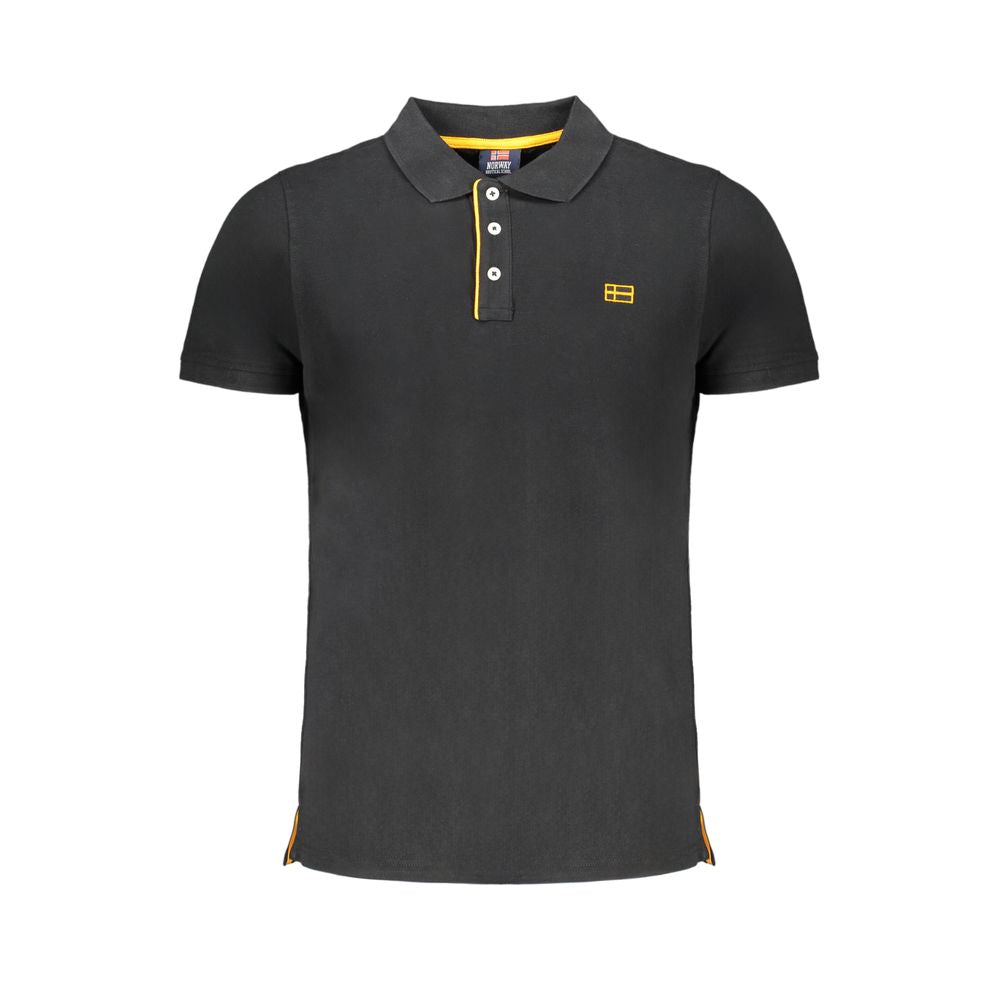 Norwegen 1963 Schwarzes Poloshirt aus Baumwolle