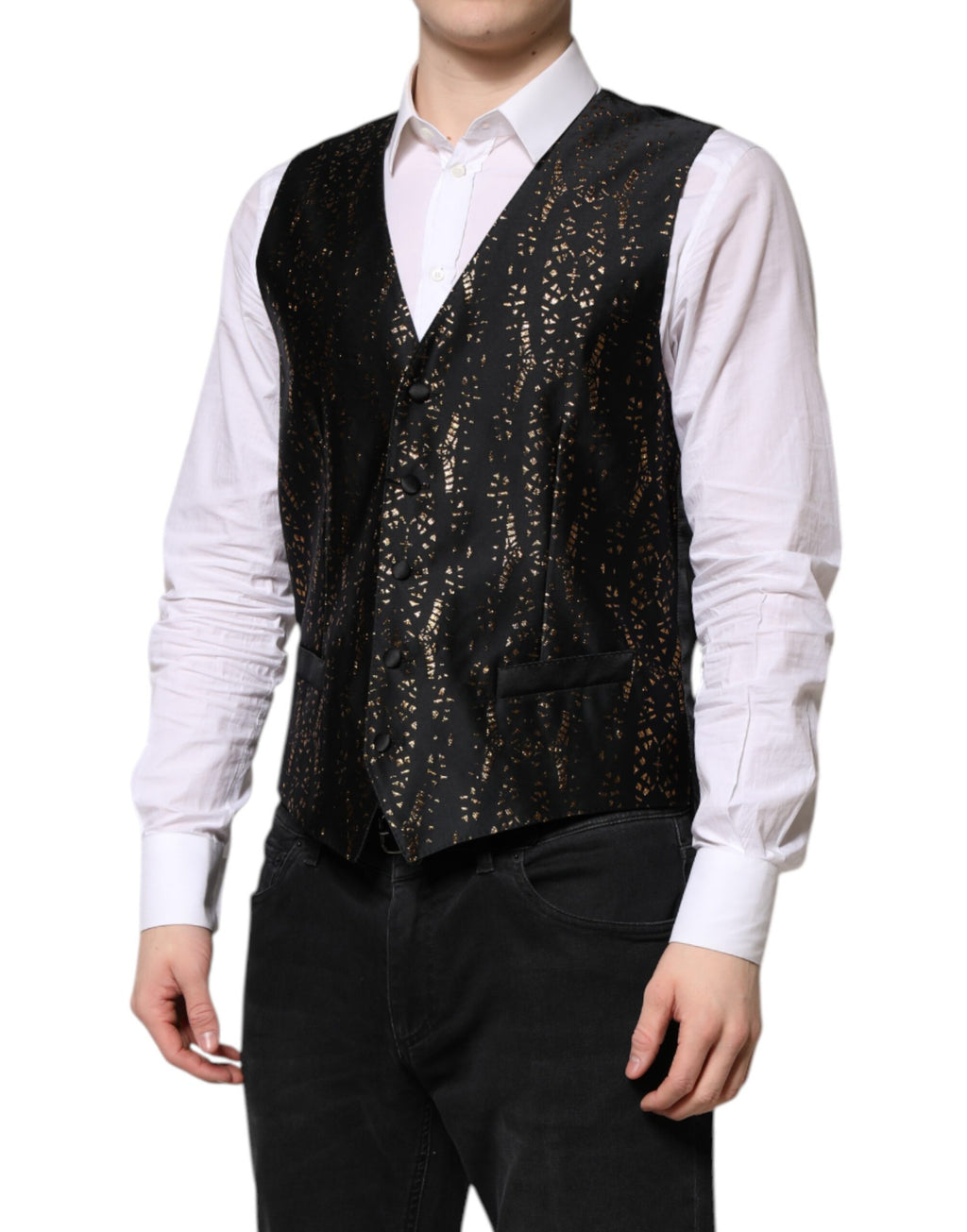 Dolce &amp; Gabbana Schwarze Lurex-Weste für formelle Anlässe
