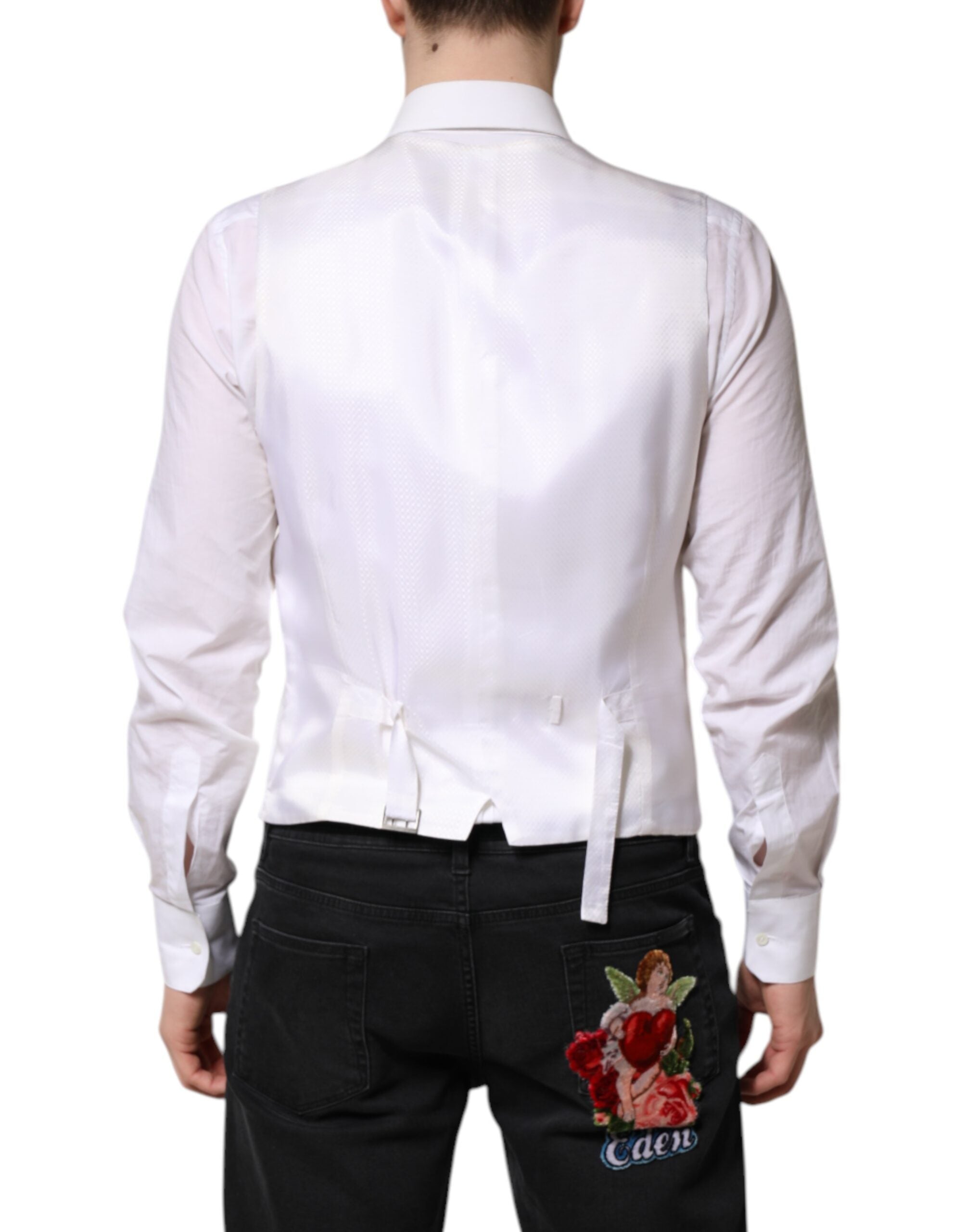 Dolce &amp; Gabbana Weiße Weste mit Pailletten