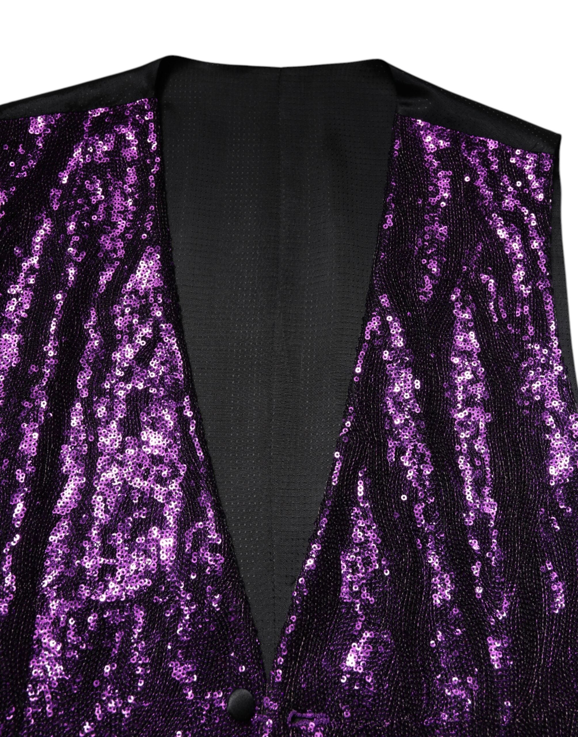 Dolce &amp; Gabbana Lila Paillettenkleid Formale Weste
