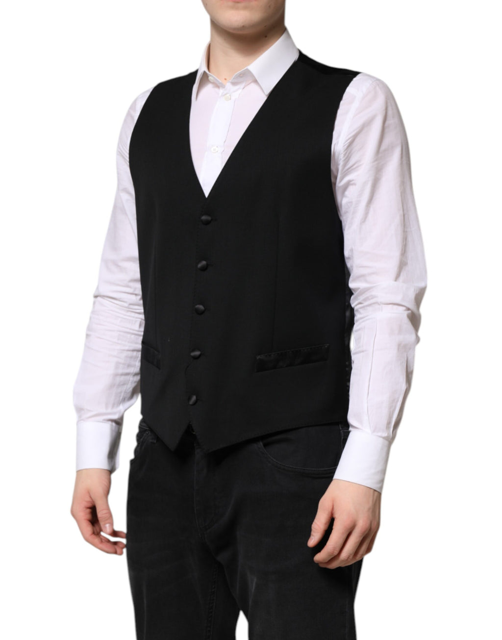 Dolce &amp; Gabbana Schwarze Wollweste für formelle Anlässe
