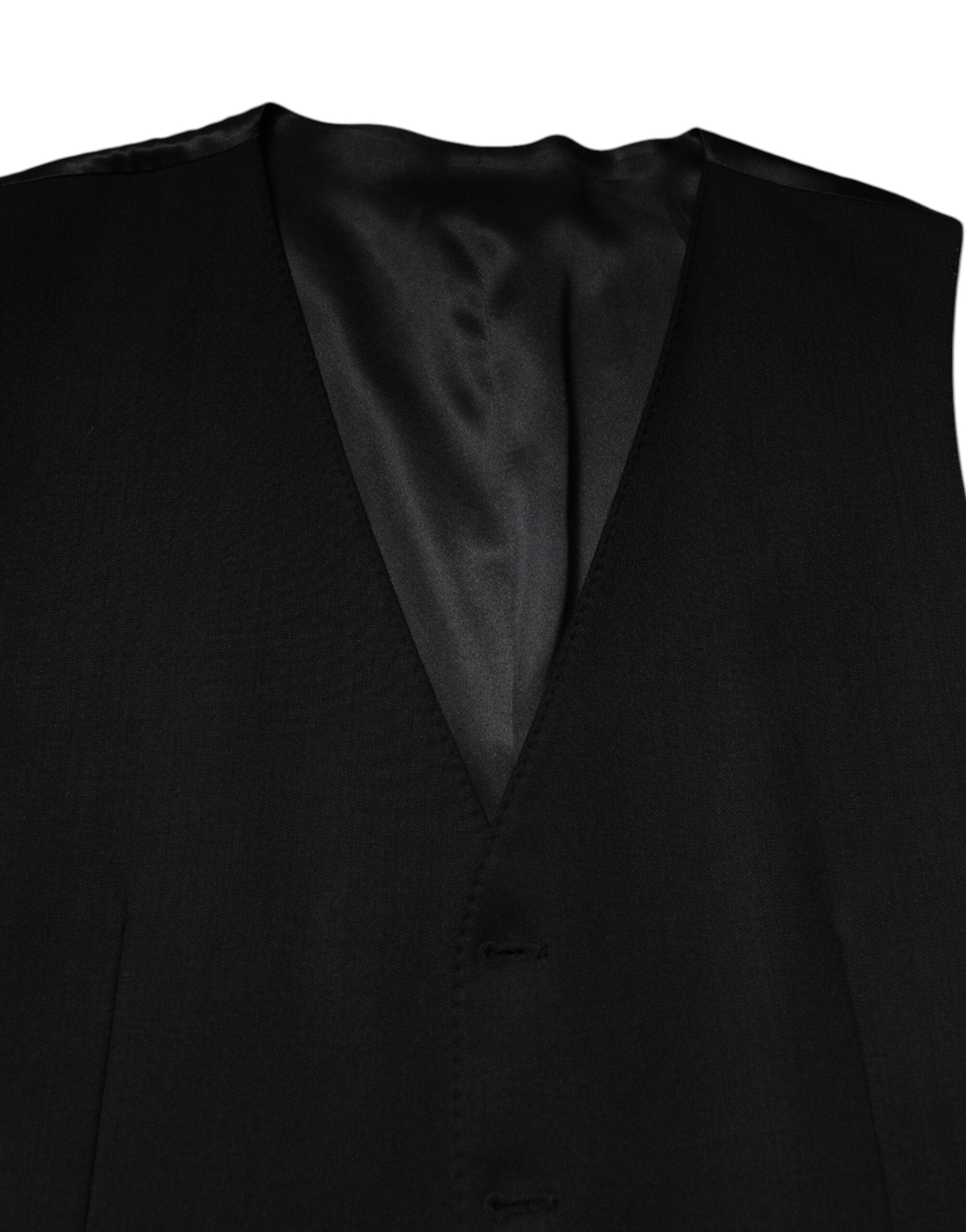 Dolce &amp; Gabbana Schwarze Wollweste für formelle Anlässe