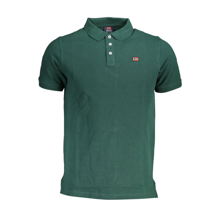 Norwegen 1963 Grünes Poloshirt aus Baumwolle für Herren