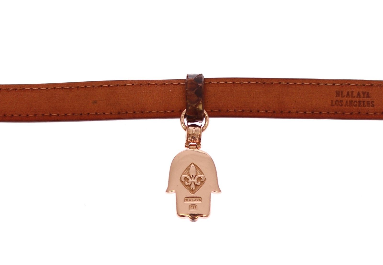 Nialaya Schickes Manschettenarmband aus Schlangenleder und Gold
