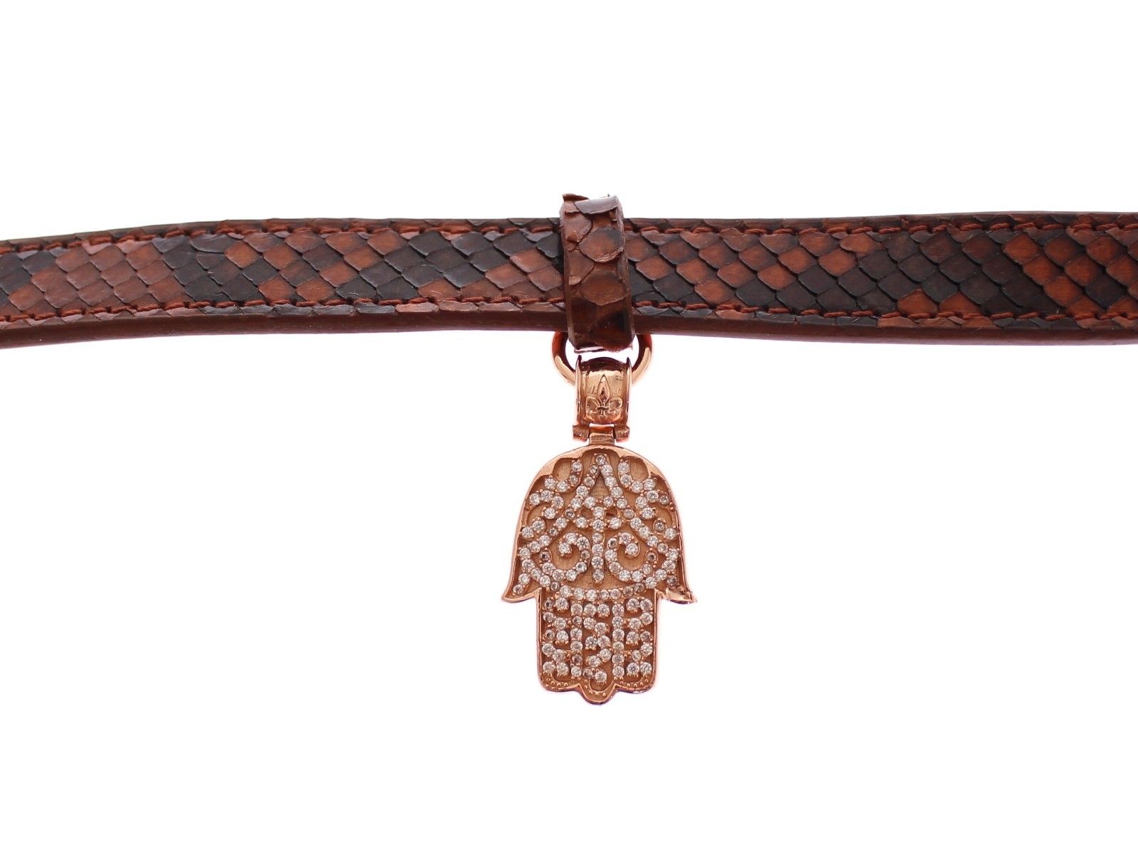 Nialaya Schickes Manschettenarmband aus Schlangenleder und Gold
