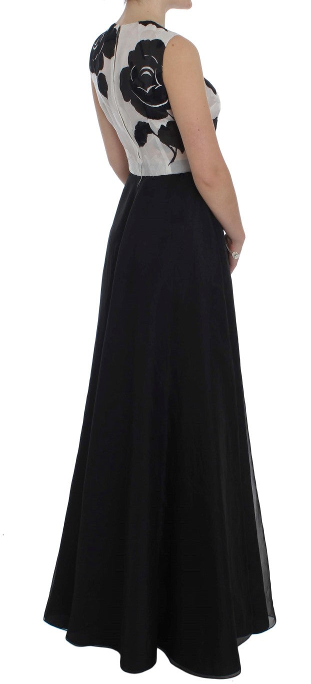 Dolce &amp; Gabbana Elegantes, langes Seidenkleid mit Blumenmuster