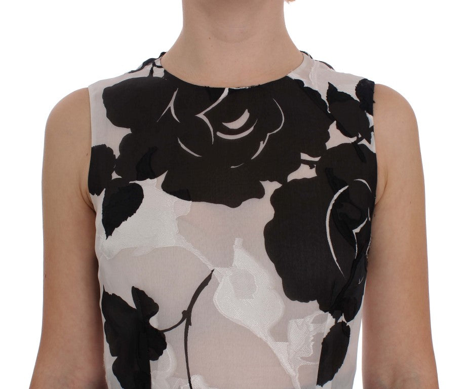 Dolce &amp; Gabbana Elegantes, langes Seidenkleid mit Blumenmuster