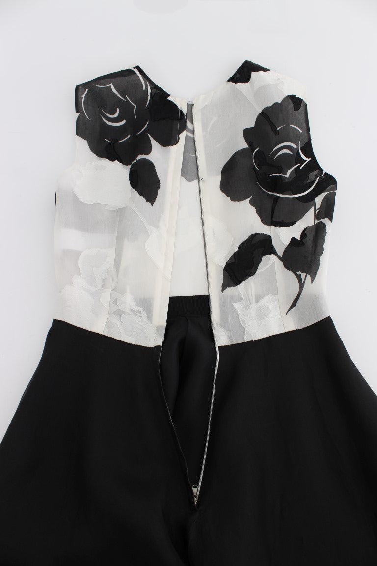 Dolce &amp; Gabbana Elegantes, langes Seidenkleid mit Blumenmuster