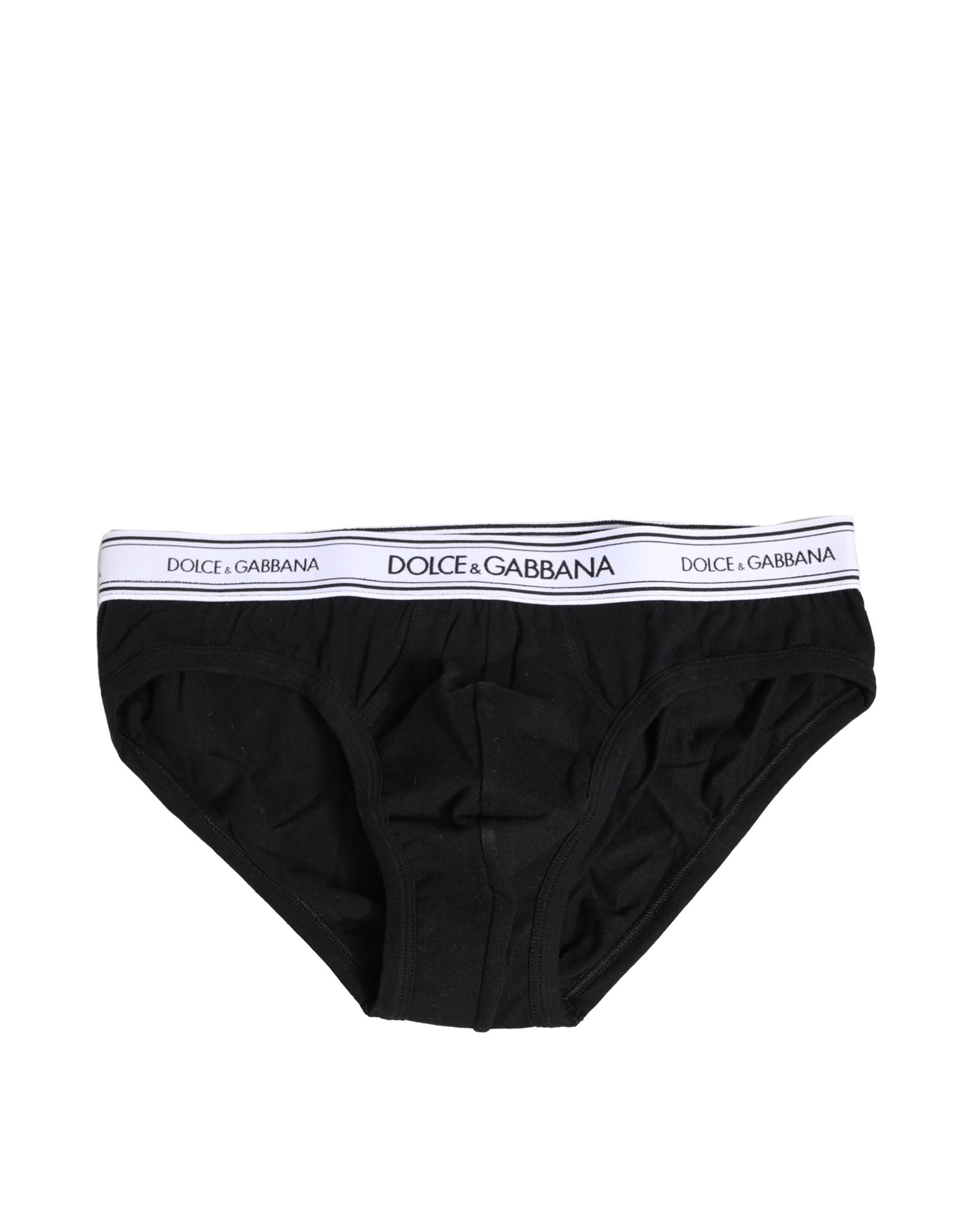 Dolce &amp; Gabbana – Schwarze Slips aus Baumwollstretch in normaler Passform