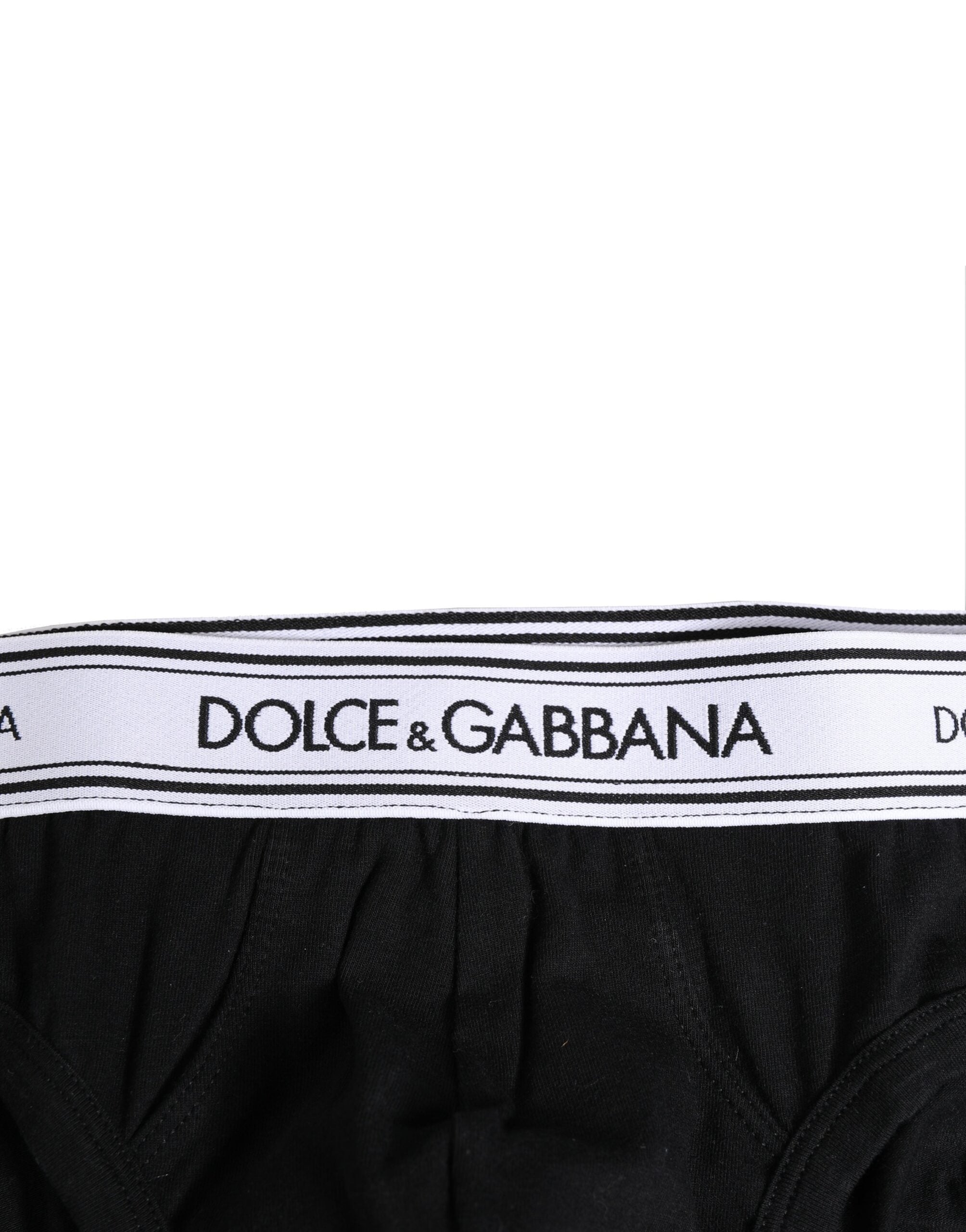 Dolce &amp; Gabbana – Schwarze Slips aus Baumwollstretch in normaler Passform
