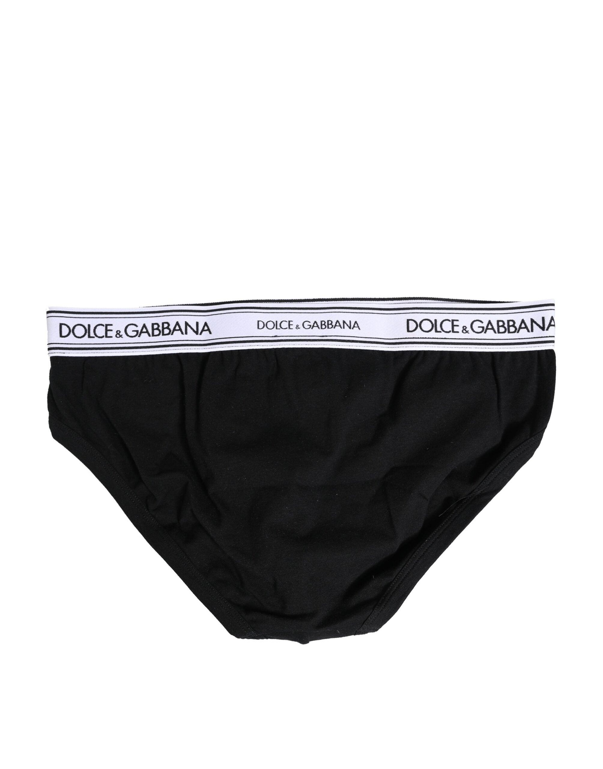 Dolce &amp; Gabbana – Schwarze Slips aus Baumwollstretch in normaler Passform