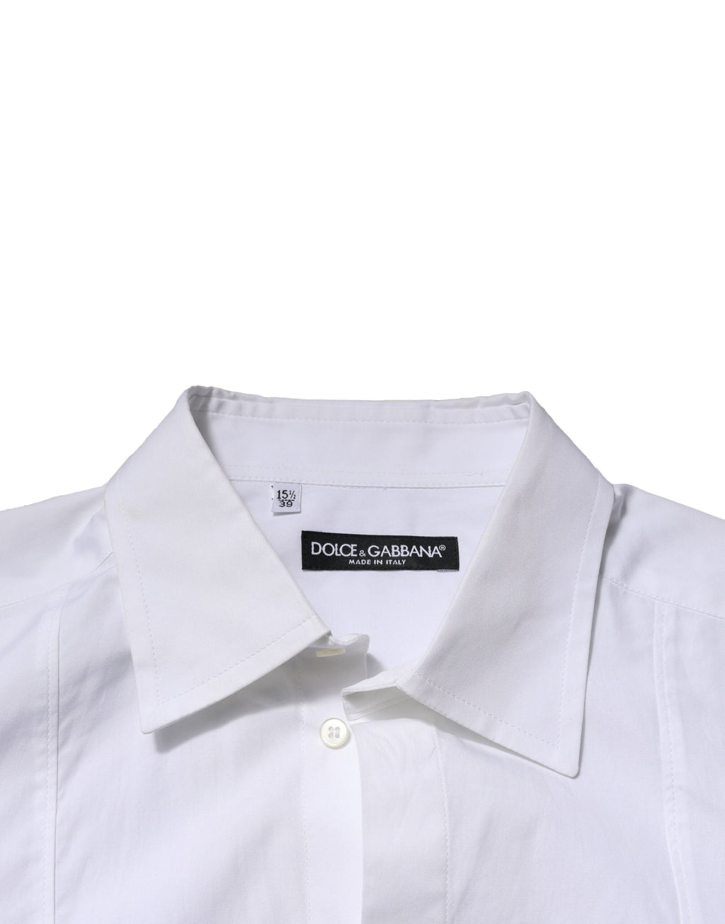 Dolce &amp; Gabbana Weißes formelles Herrenhemd aus Popeline-Baumwolle