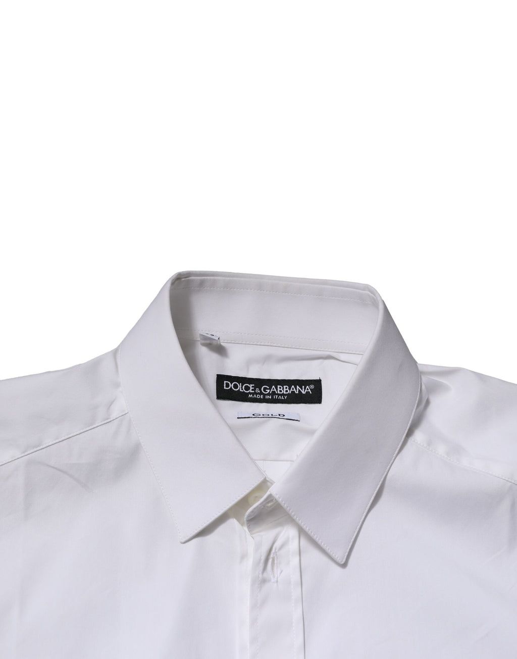 Dolce &amp; Gabbana Weißes GOLD Baumwolle Herren Formelles Hemd