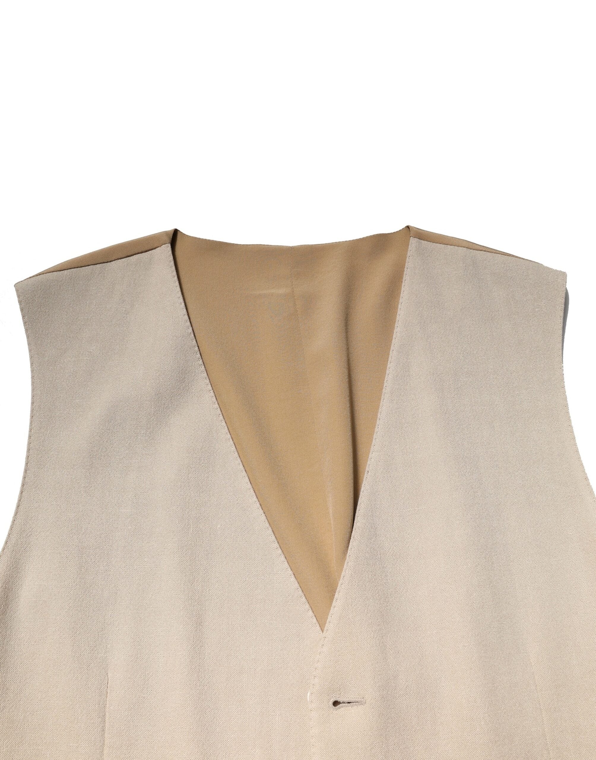 Dolce &amp; Gabbana Beige Leinen Kleid Formale Männer Weste Weste