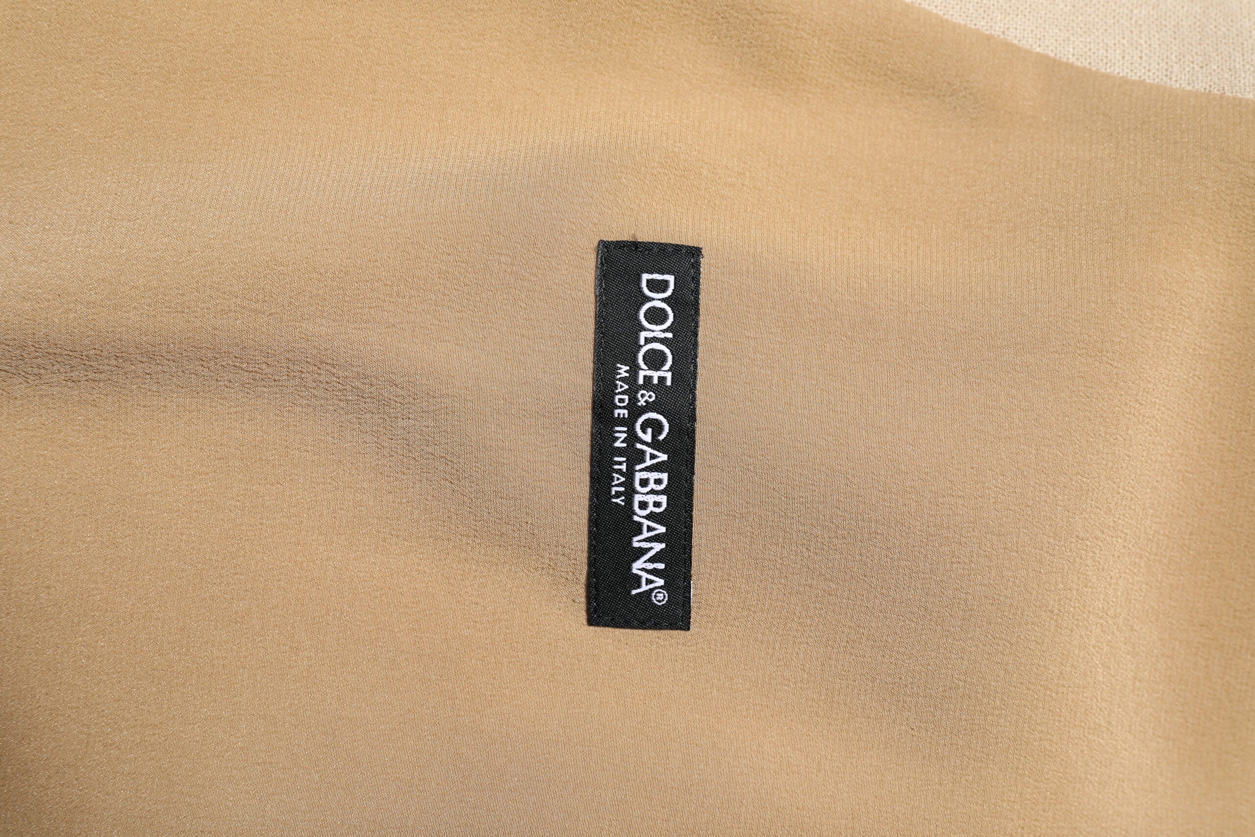 Dolce &amp; Gabbana Beige Leinen Kleid Formale Männer Weste Weste