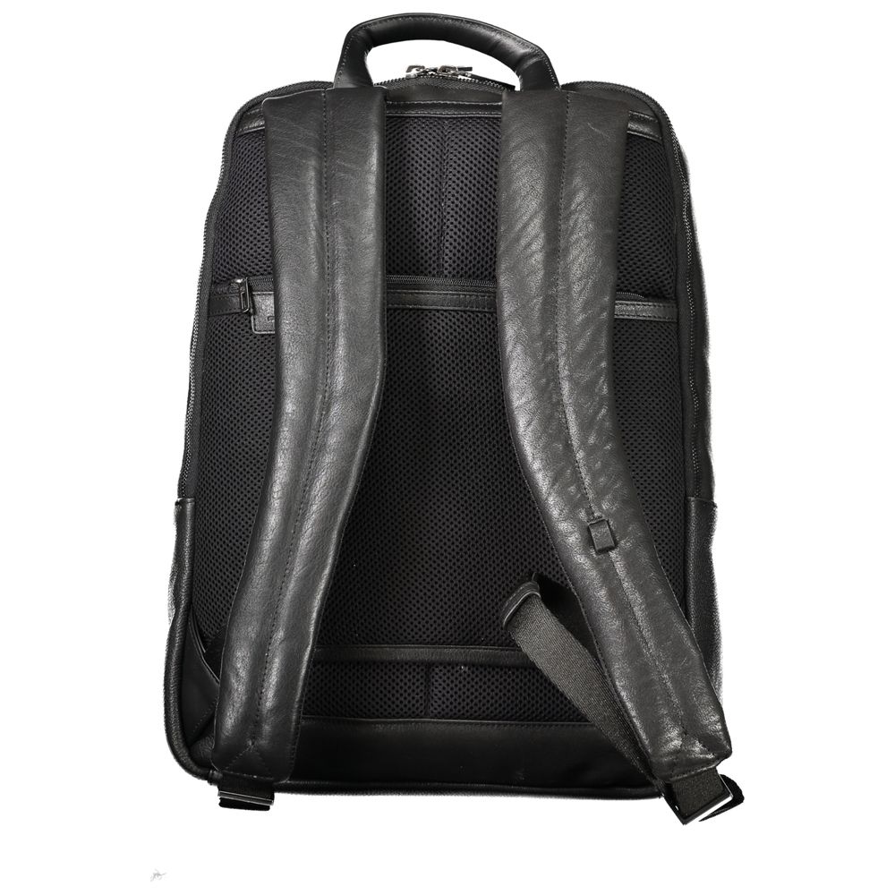 Piquadro Schwarzer Leder Herren Rucksack