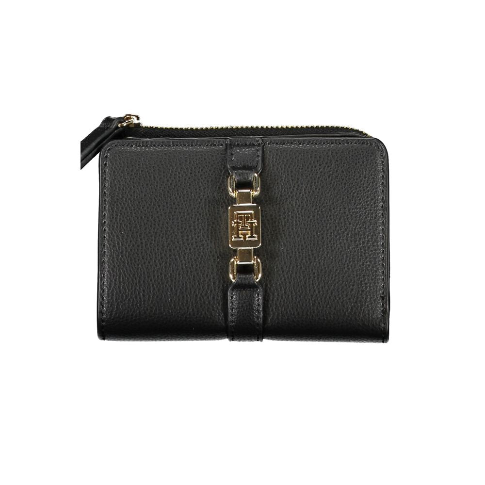 Tommy Hilfiger – Elegante schwarze Geldbörse mit Reißverschluss und Münzfach