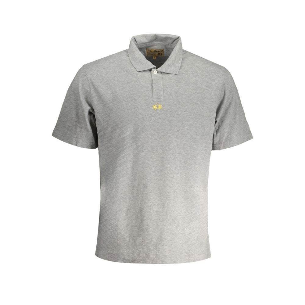 La Martina Herren Poloshirt aus brauner Baumwolle