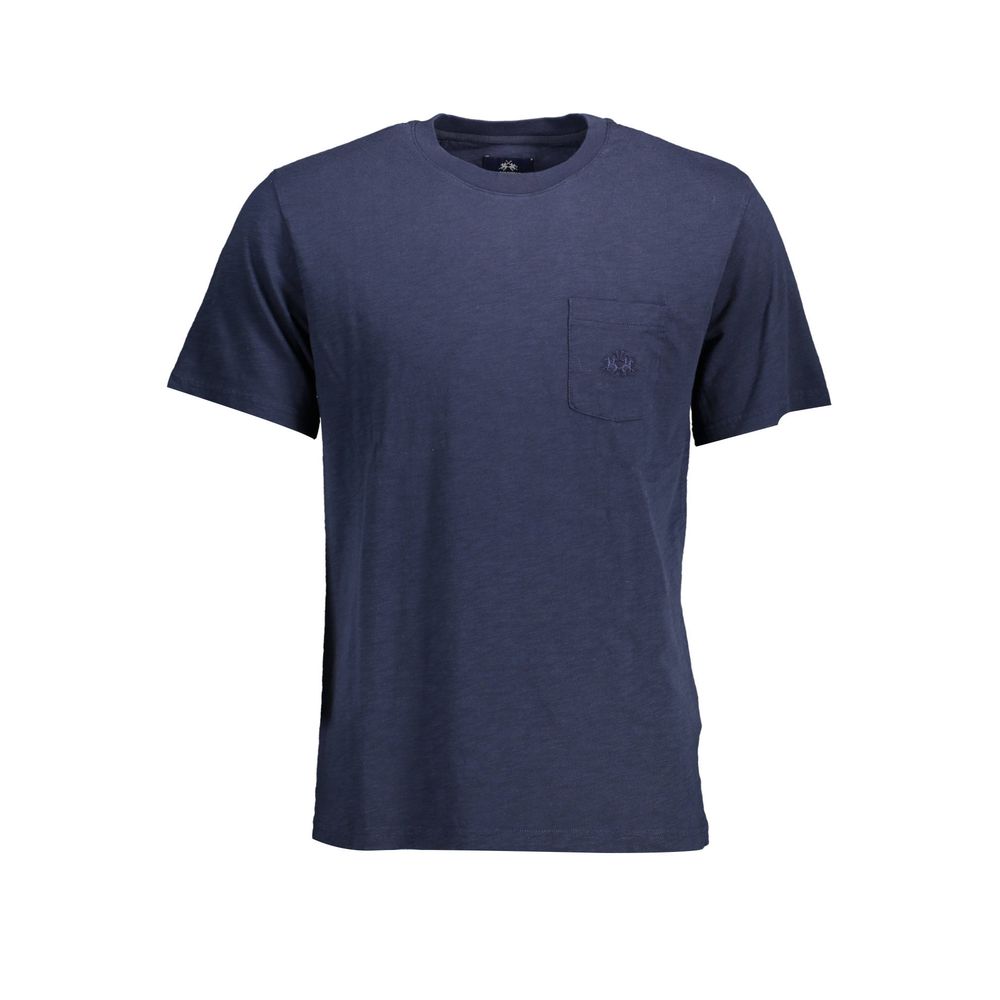 La Martina Blaues Herren-T-Shirt aus Baumwolle