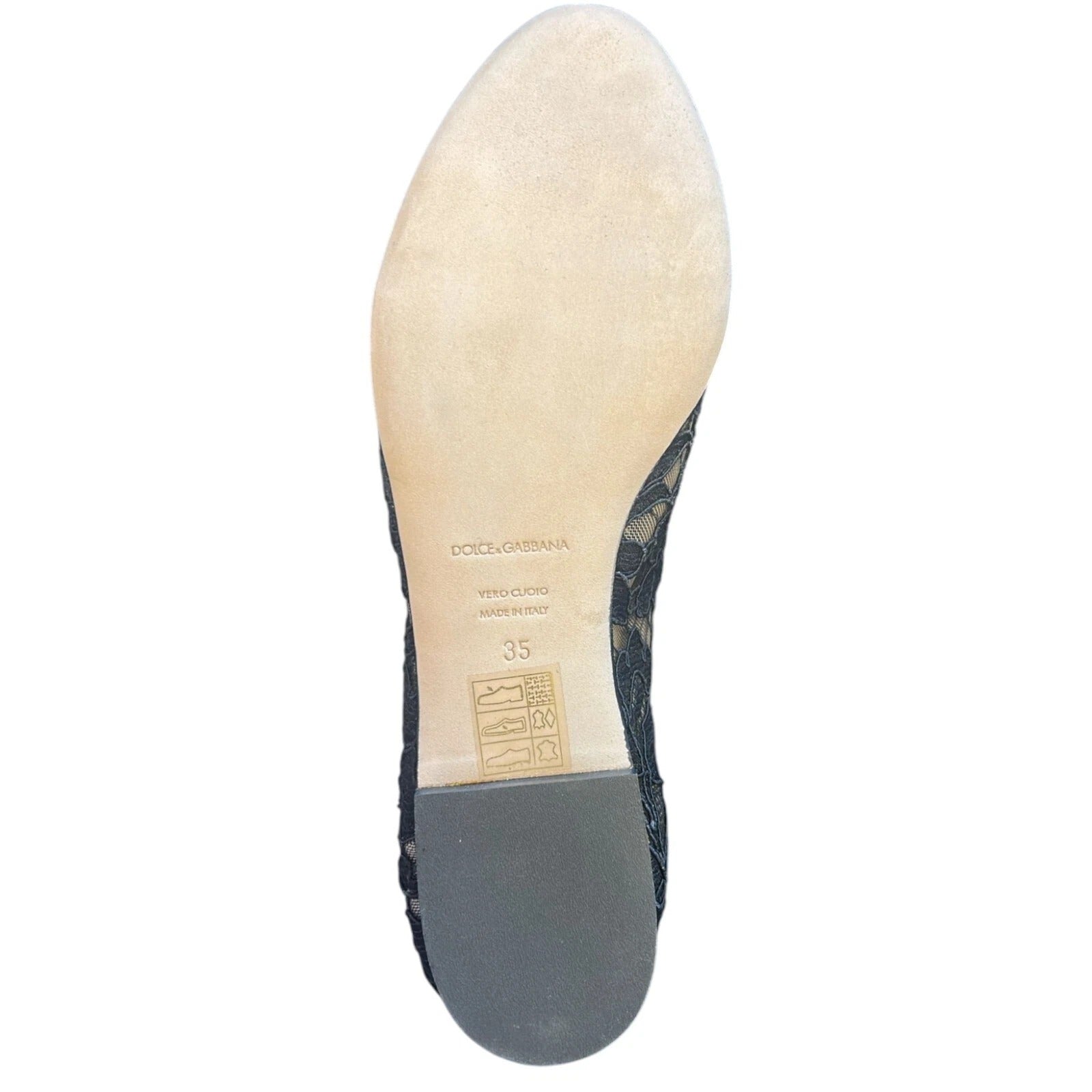 Dolce &amp; Gabbana – Schwarze Ballerinas mit Spitze und Kristallen, Halbschuhe