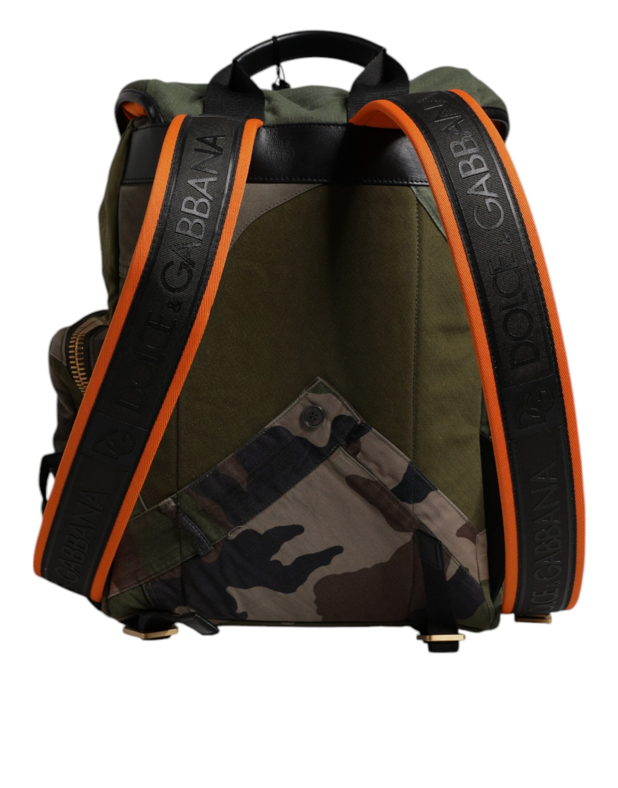 Dolce &amp; Gabbana Grüner Patchwork-Reiserucksack Militärtasche