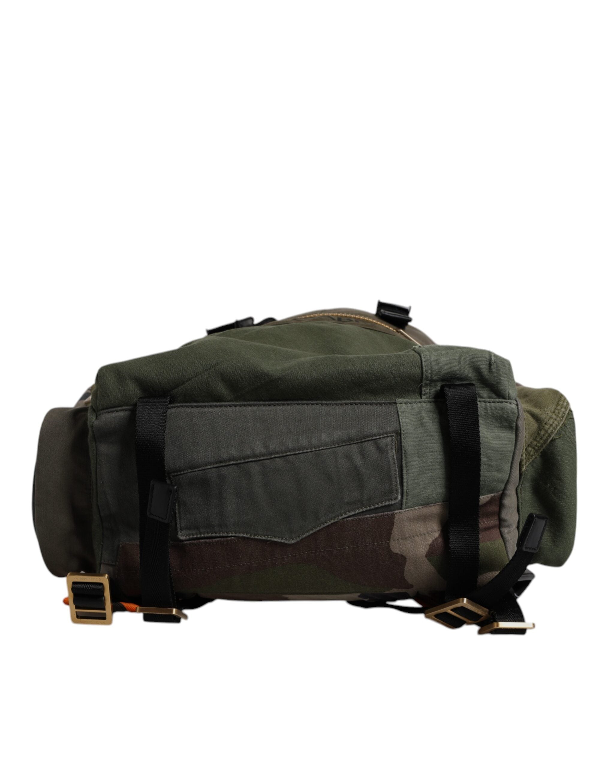 Dolce &amp; Gabbana Grüner Patchwork-Reiserucksack Militärtasche