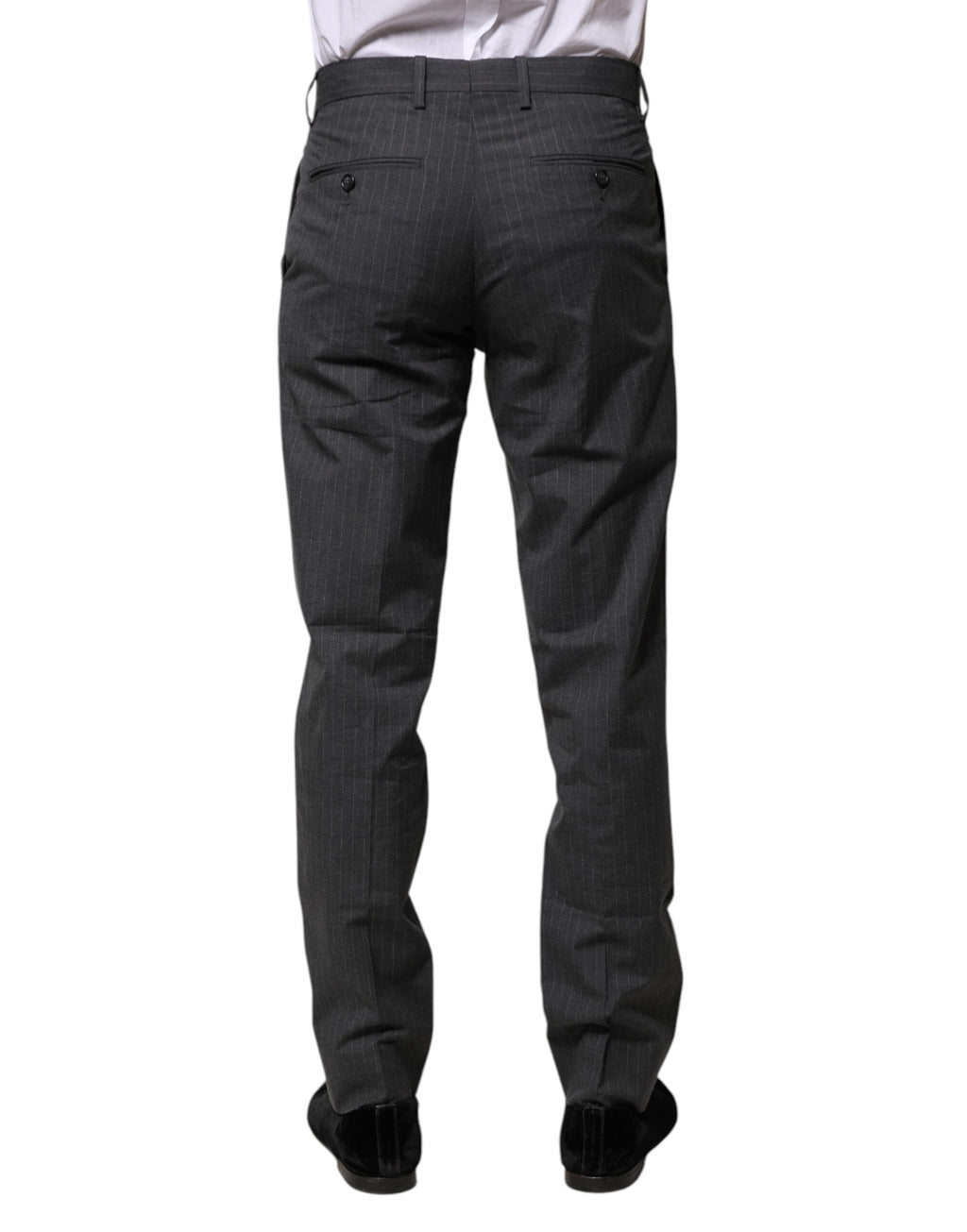 Dolce &amp; Gabbana Grau gestreifte formelle Baumwollhose