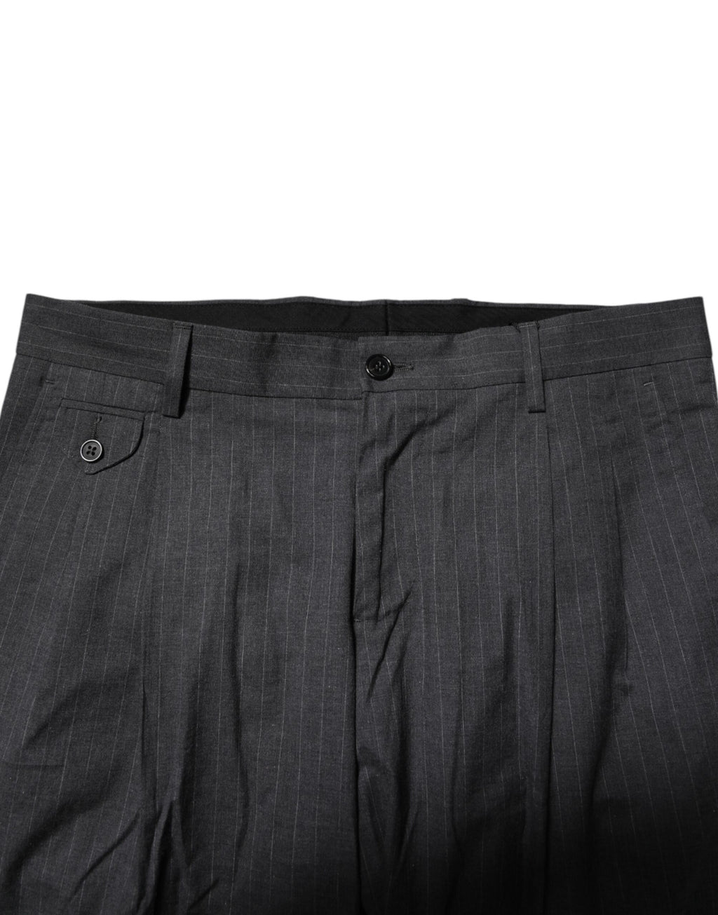 Dolce &amp; Gabbana Grau gestreifte formelle Baumwollhose