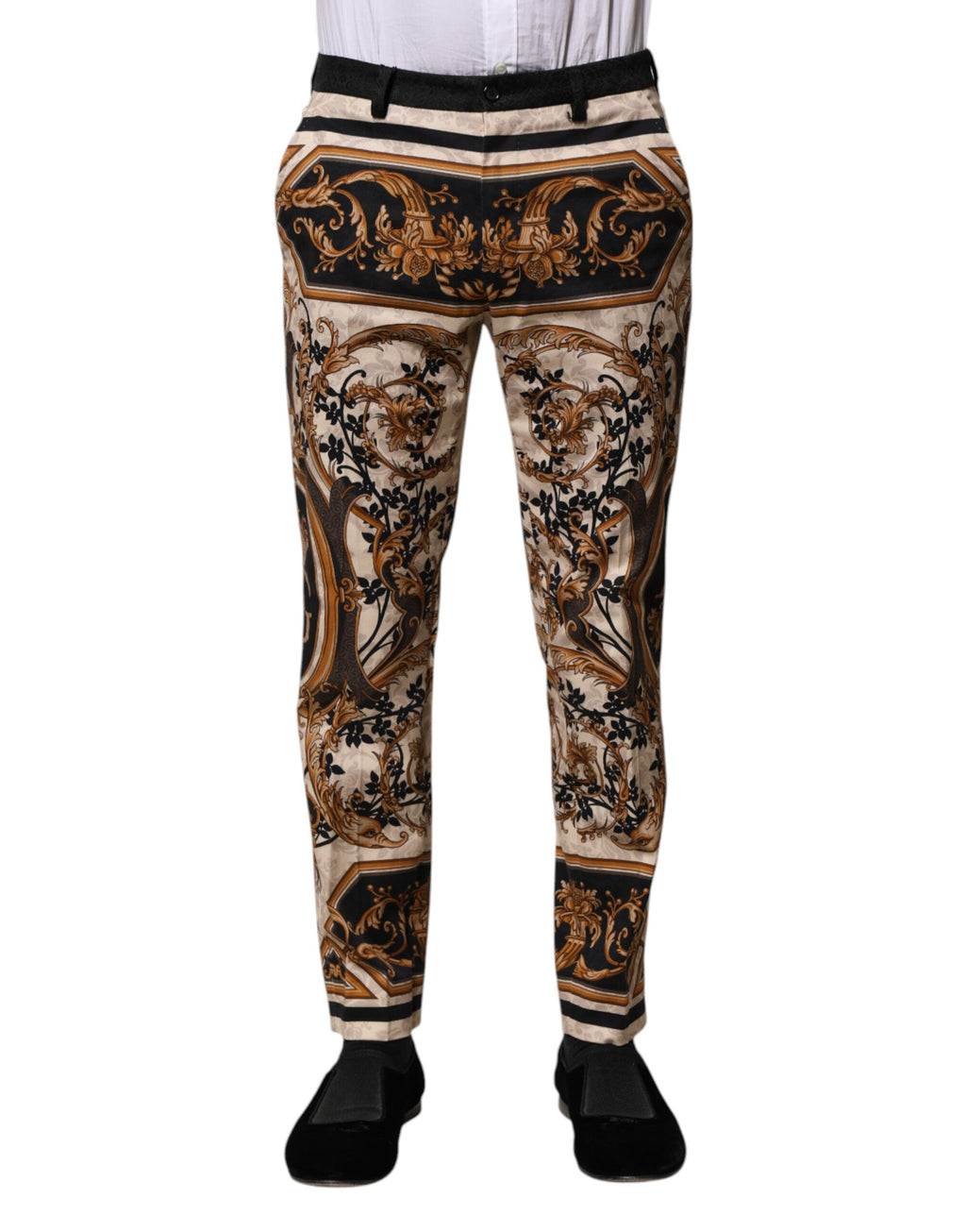Dolce &amp; Gabbana – Mehrfarbige Anzughose mit Blumenmuster