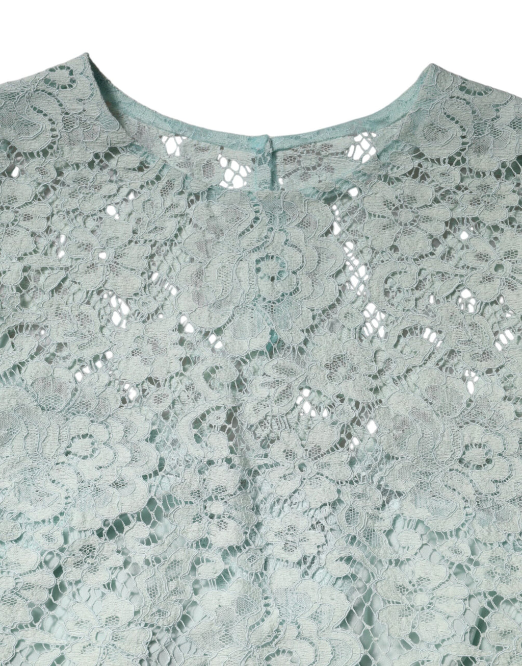 Dolce &amp; Gabbana – Mintgrünes Baumwollblusentop mit Blumenspitze