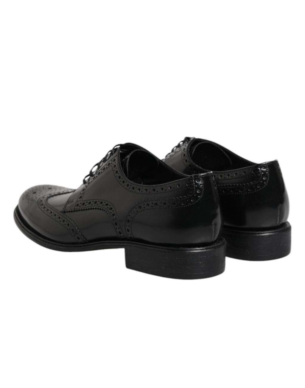 Dolce &amp; Gabbana – Formelle Derby-Schuhe aus schwarzem Leder mit Flügelkappe