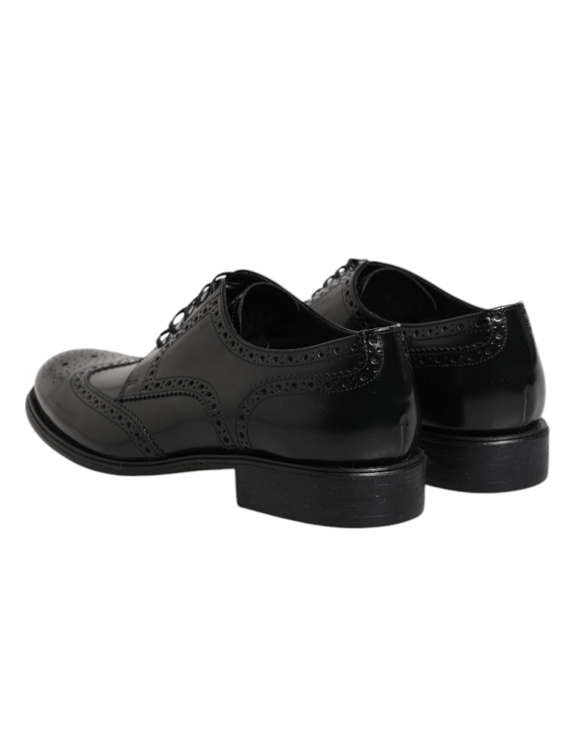 Dolce &amp; Gabbana – Formelle Derby-Schuhe aus schwarzem Leder mit Flügelkappe