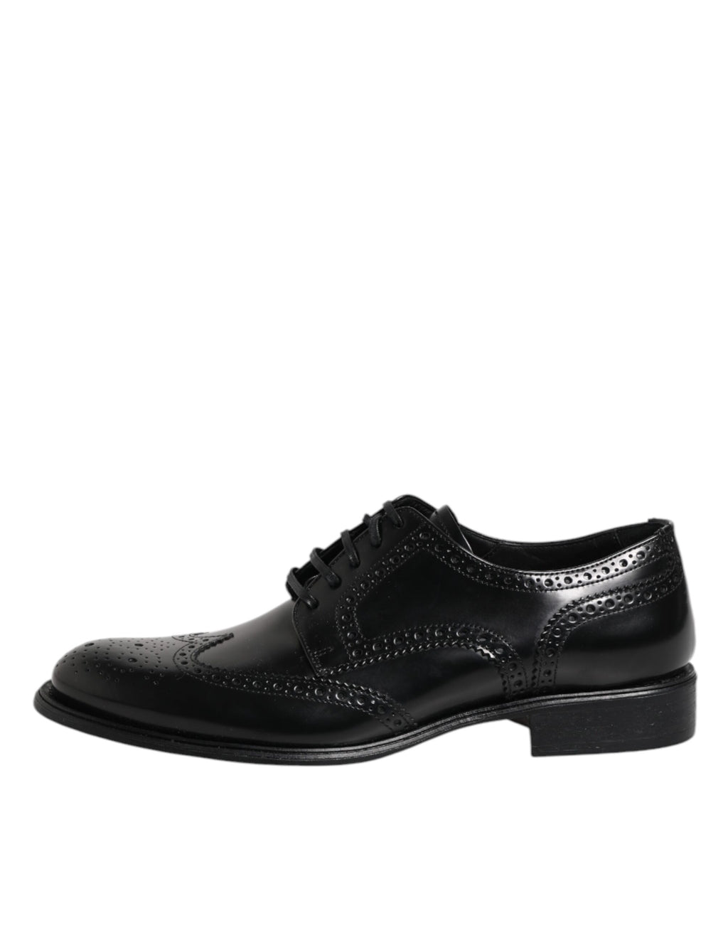 Dolce &amp; Gabbana – Formelle Derby-Schuhe aus schwarzem Leder mit Flügelkappe