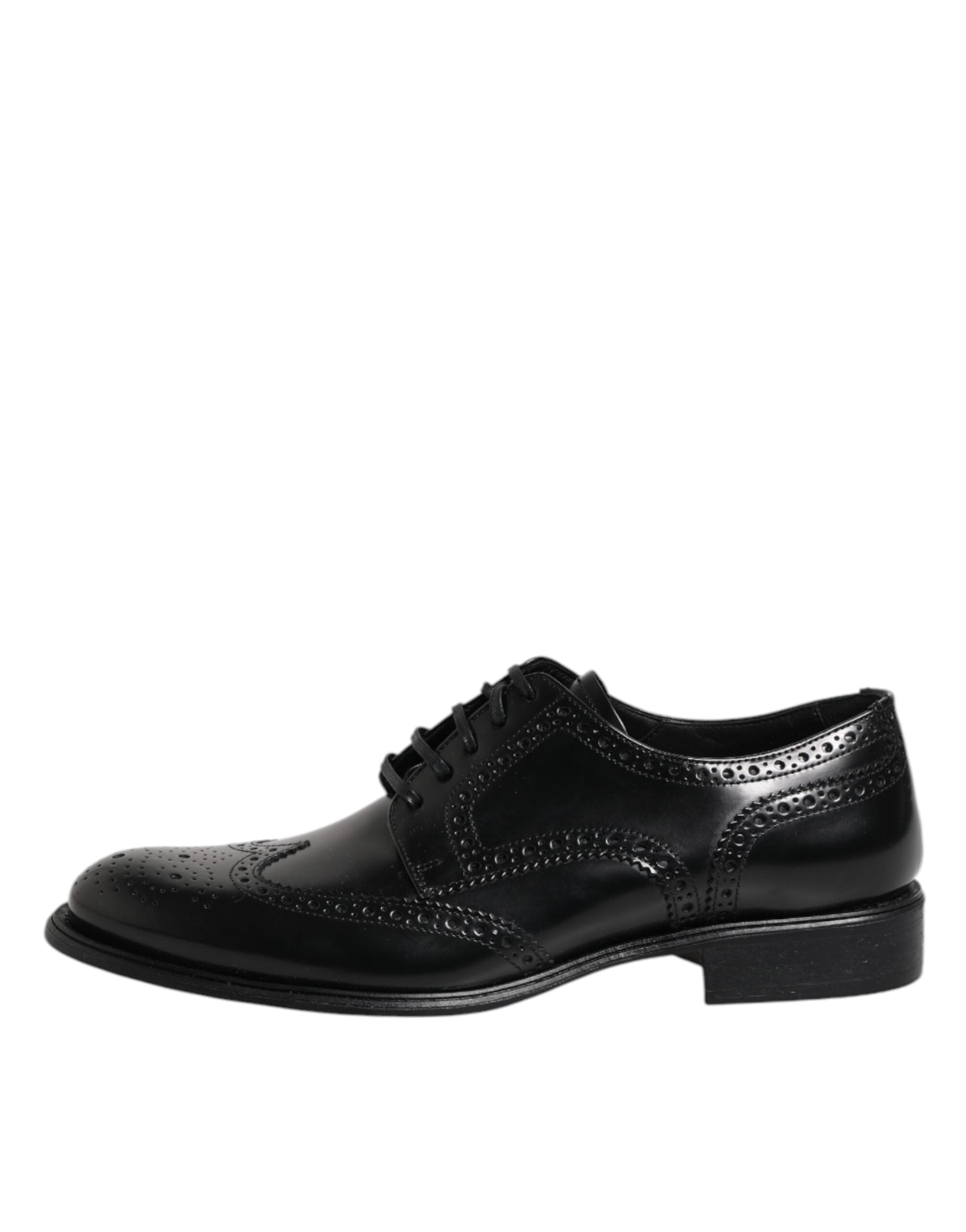 Dolce &amp; Gabbana – Formelle Derby-Schuhe aus schwarzem Leder mit Flügelkappe