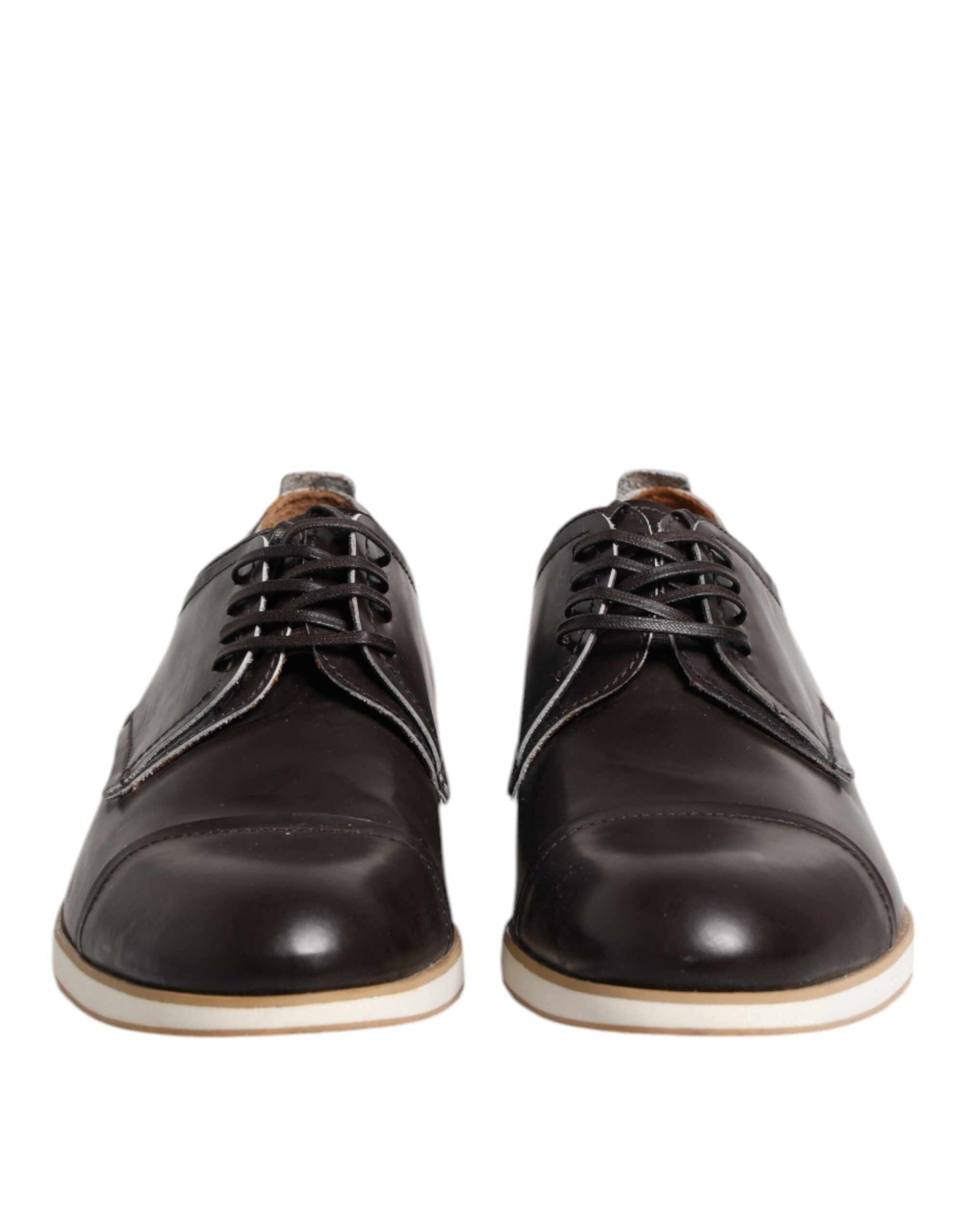 Pollini – Dunkelbraune Derby-Schnürschuhe aus Leder für formelle Anlässe