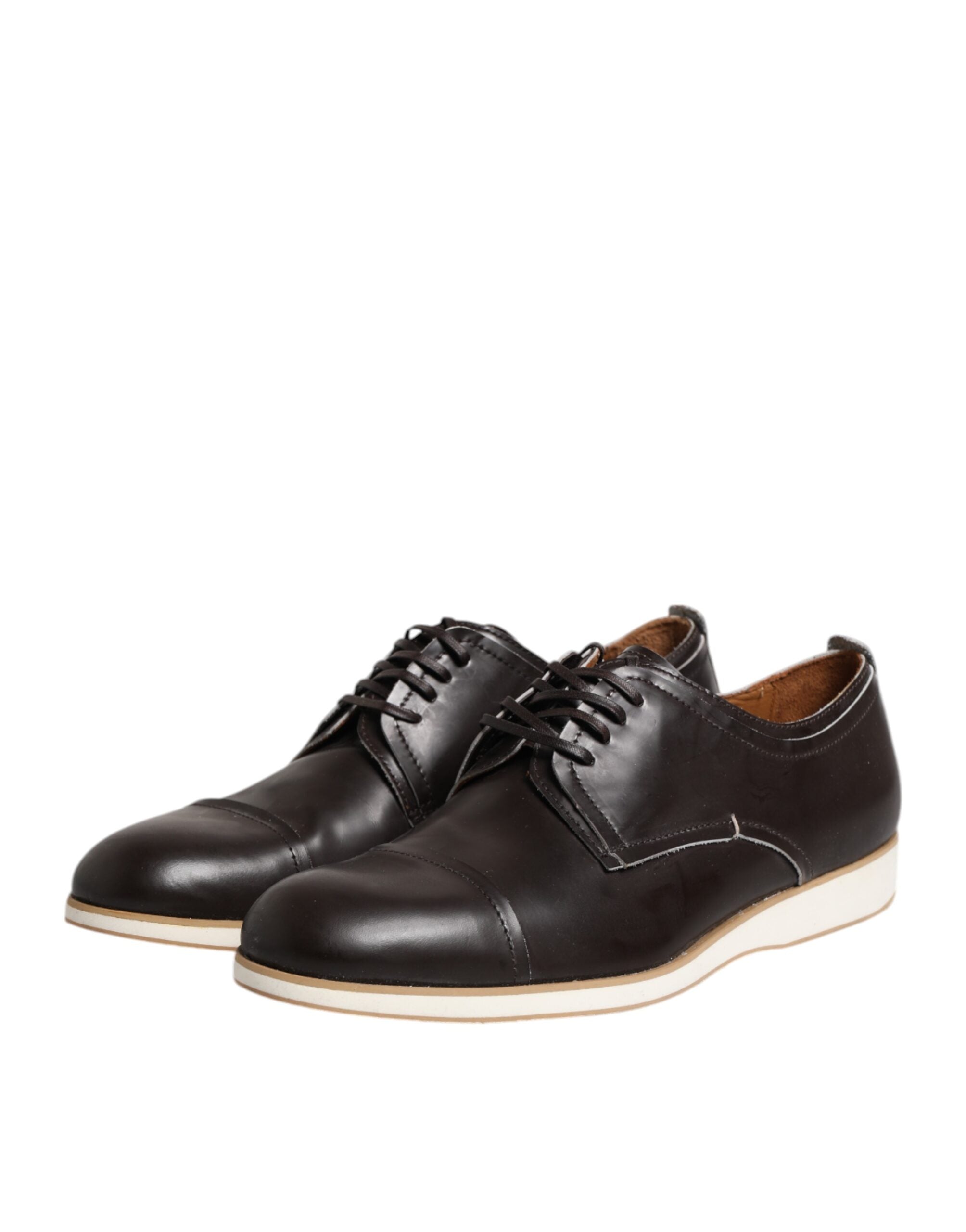 Pollini – Dunkelbraune Derby-Schnürschuhe aus Leder für formelle Anlässe