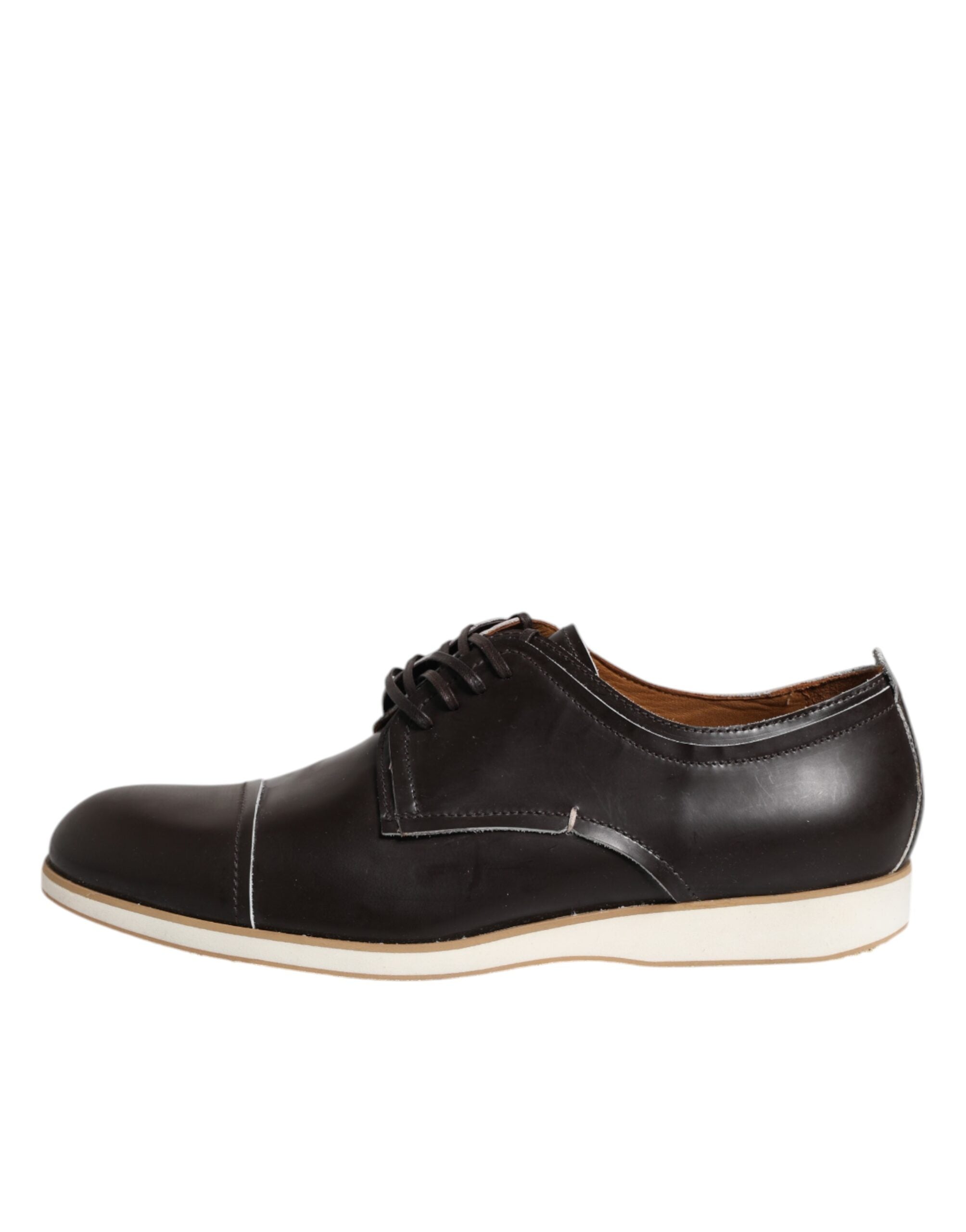 Pollini – Dunkelbraune Derby-Schnürschuhe aus Leder für formelle Anlässe