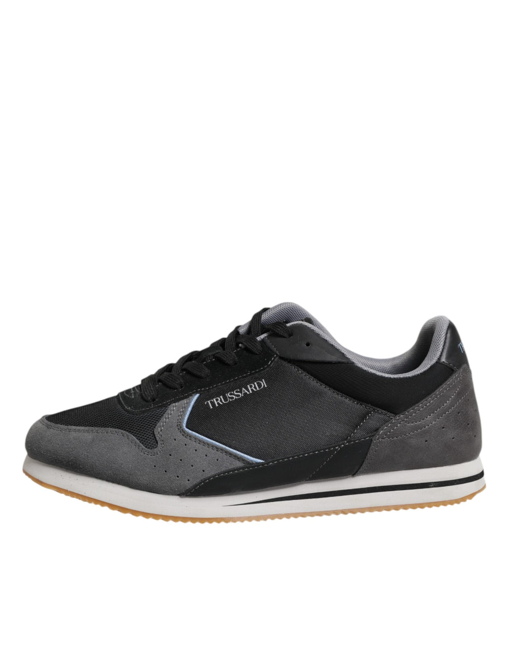 Trussardi – Schwarze, graue Schnürschuhe mit niedrigem Oberteil und Freizeitschuhen