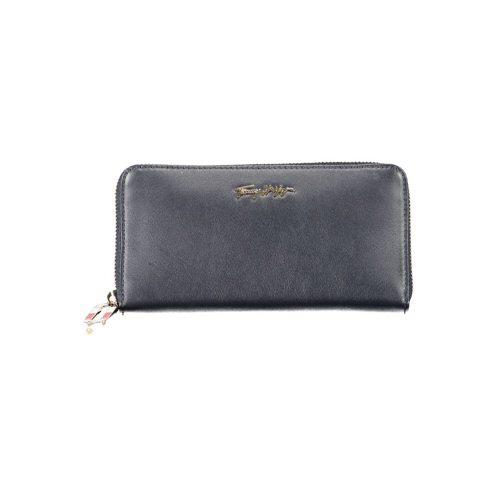 Tommy Hilfiger – Blaue Leder-Geldbörse für Damen