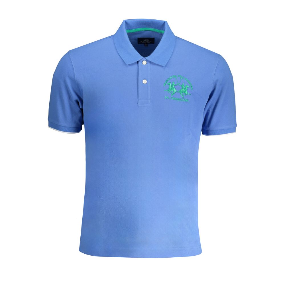La Martina Hellblaues Herren-Poloshirt aus Baumwolle