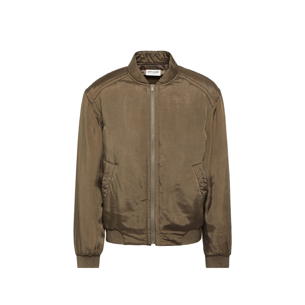 Saint Laurent Twill Teddy Bomber Jacket