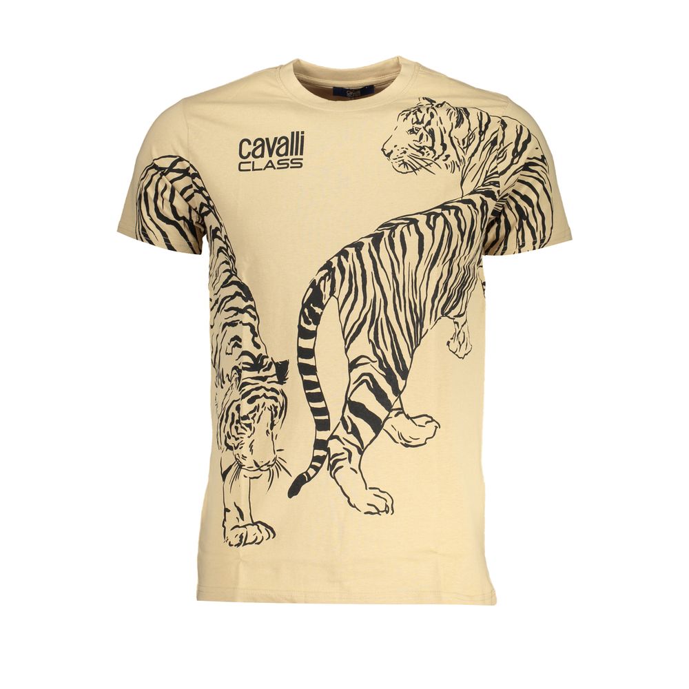 Beiges Baumwoll-T-Shirt der Cavalli Class