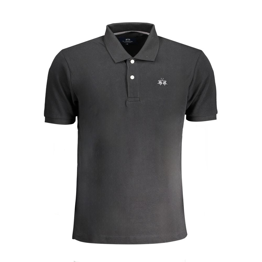 La Martina Poloshirt aus schwarzer Baumwolle