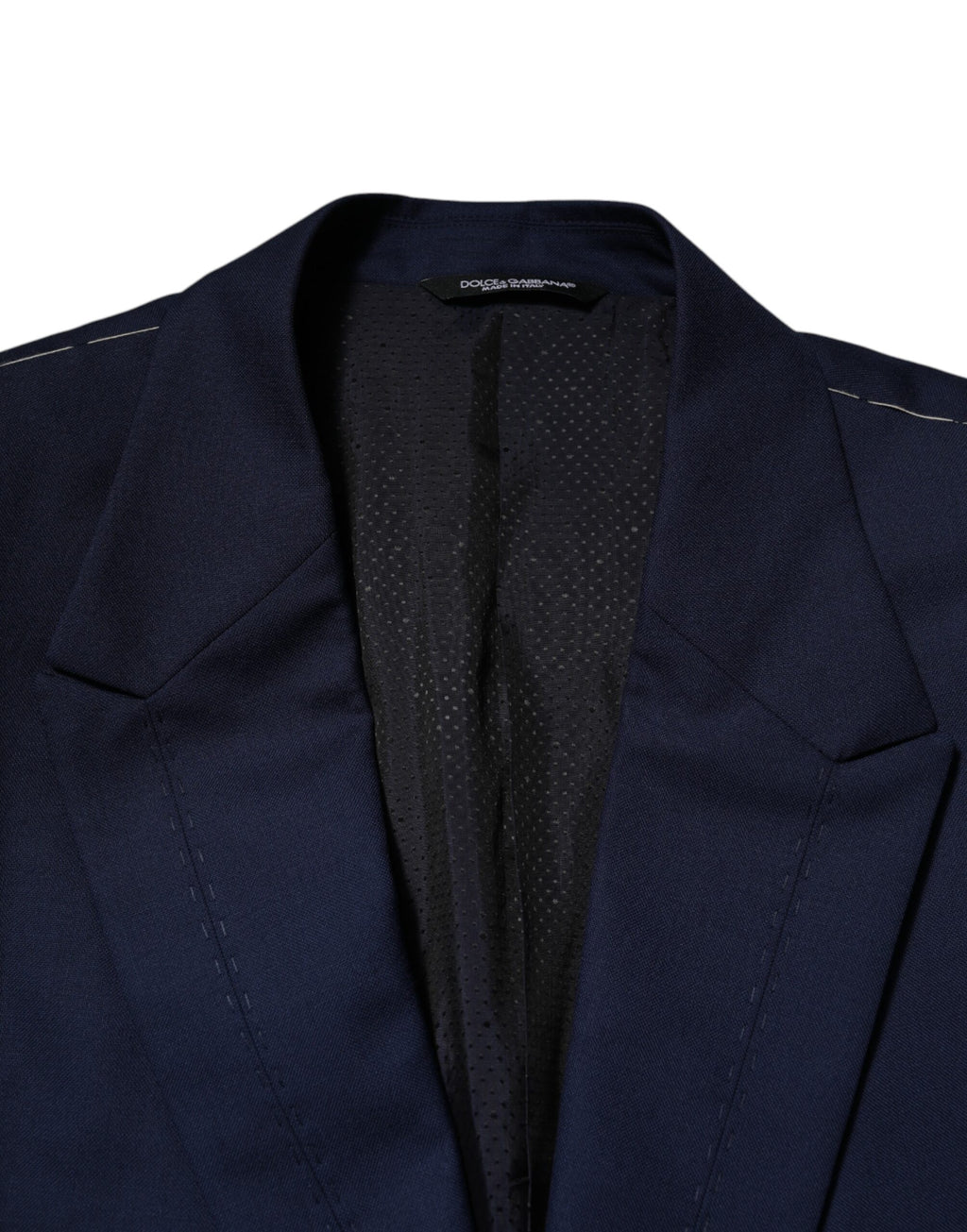 Dolce &amp; Gabbana – Einreihiger Anzugsmantel-Blazer aus blauer Wolle