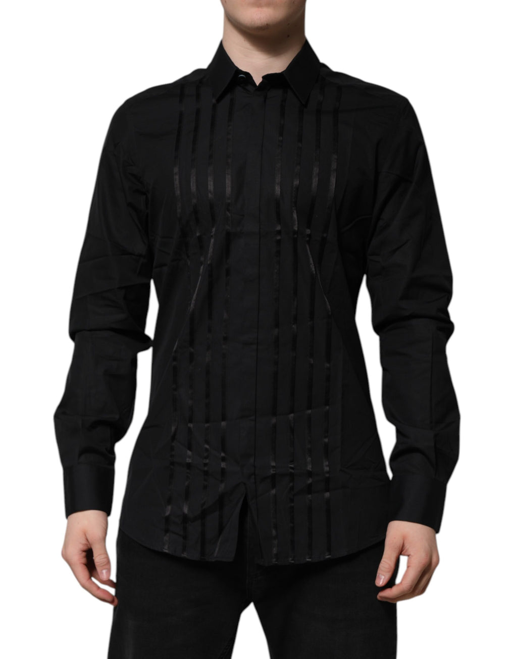 Dolce &amp; Gabbana Schwarzes GOLD Langarmhemd für Herren