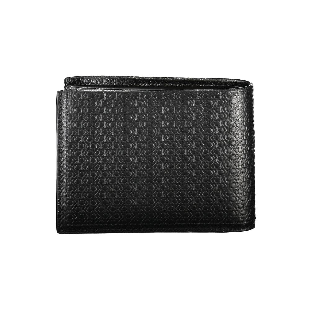 Calvin Klein – Elegante, zweifach gefaltete Brieftasche aus schwarzem Leder mit RFID-Block