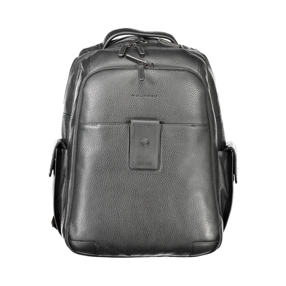 Piquadro Schwarzer Leder Herren Rucksack